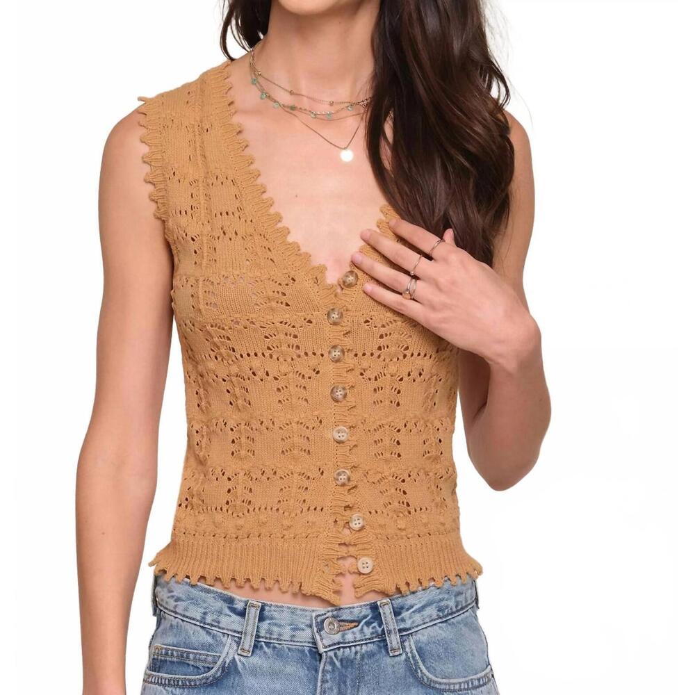 NEW HEARTLOOM bestie knit vest in chai
